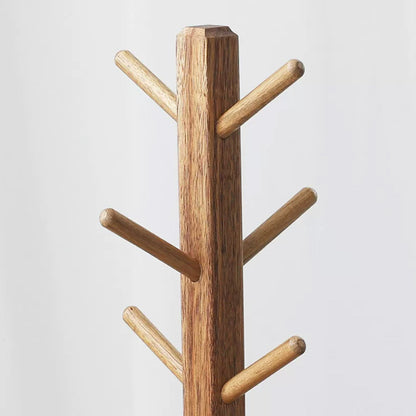 Solid Wood Jewelry Stand Tree with Catchall Dish | Necklace Organizer