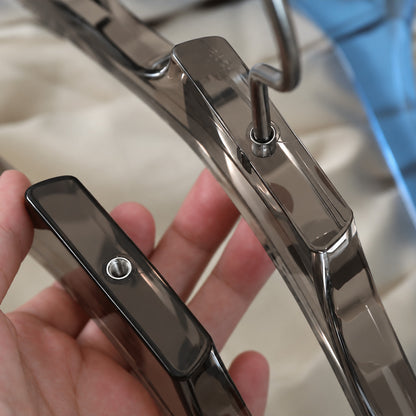 Smoke Gray Acrylic Suit Hanger with Non-Slip Pants Bar