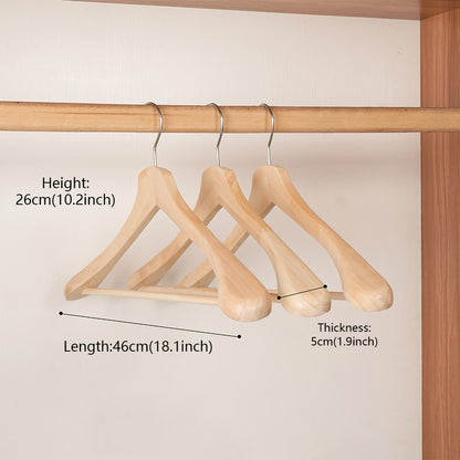 Wide Shoulder Wooden Suit Hanger with Trouser Bar & 360° Swivel Hook