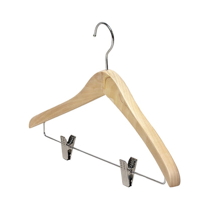 Camphor Wood Suit Hanger with Adjustable Pants Clips – Heavy Duty Coat Hanger