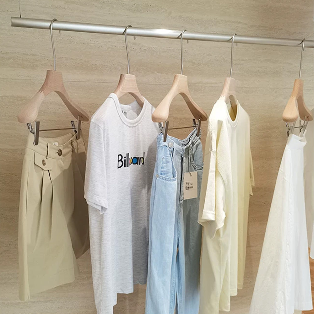 Wide Shoulder Beech Wood Hangers with Pants Bar – Natural Wood Suit Hangers
