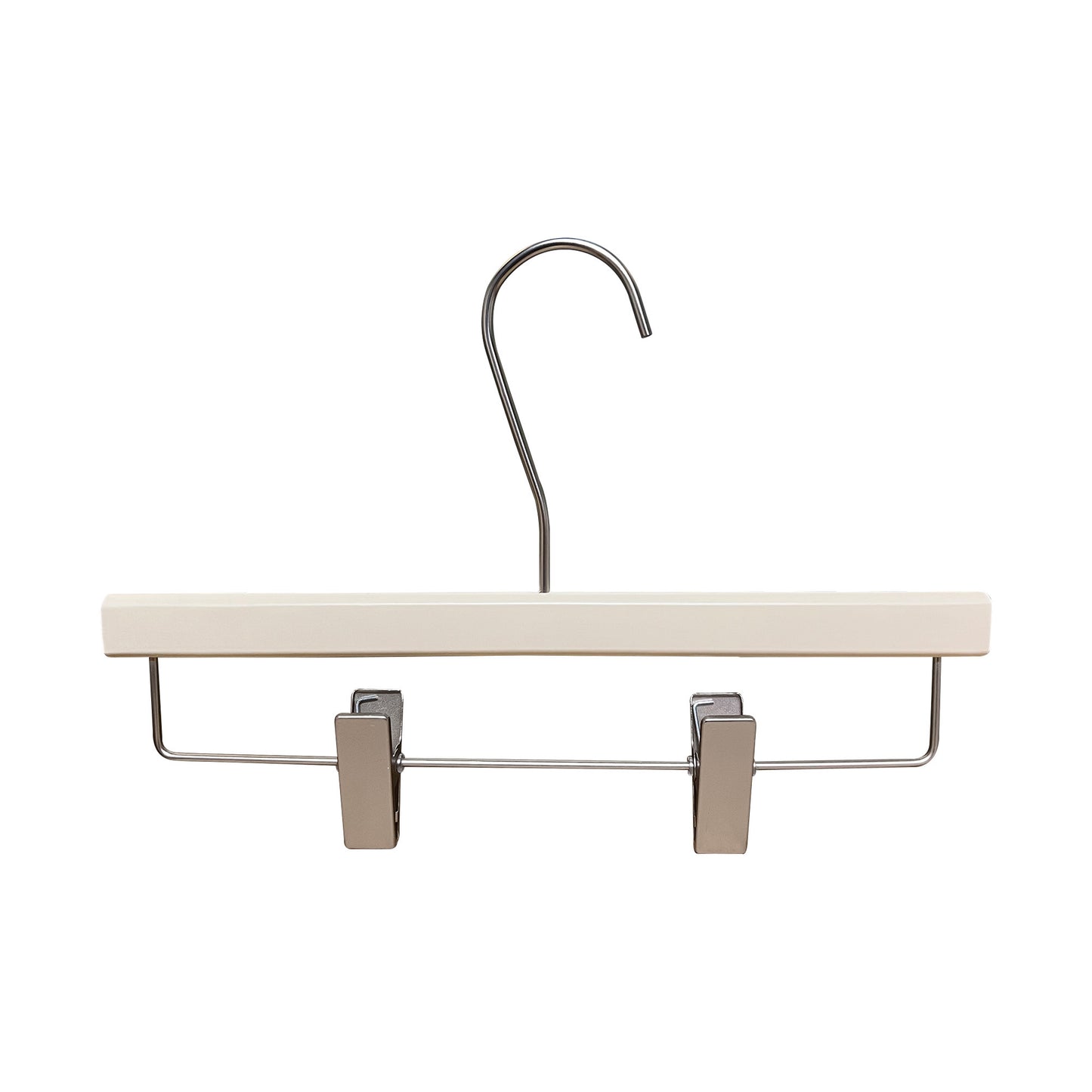 Solid Wood Clothes Hangers with Clips – White Wood Hangers for Suit, Coat & Dress