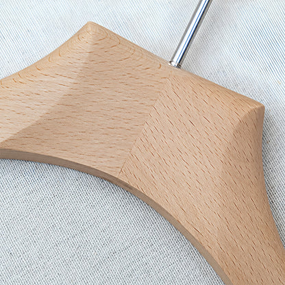 Natural Beech Wood Hangers with Clips for Boutique Clothing Display