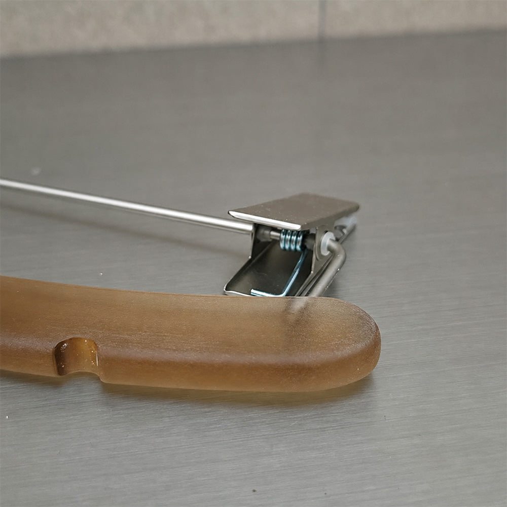 Custom Frosted Brown Acrylic Hangers with Logo for Boutiques & Retail Stores