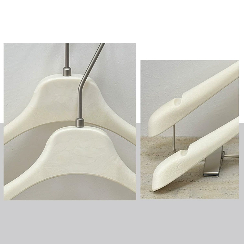 Wholesale Ivory ABS Resin Clothes Hangers with Custom Logo & Adjustable Clips