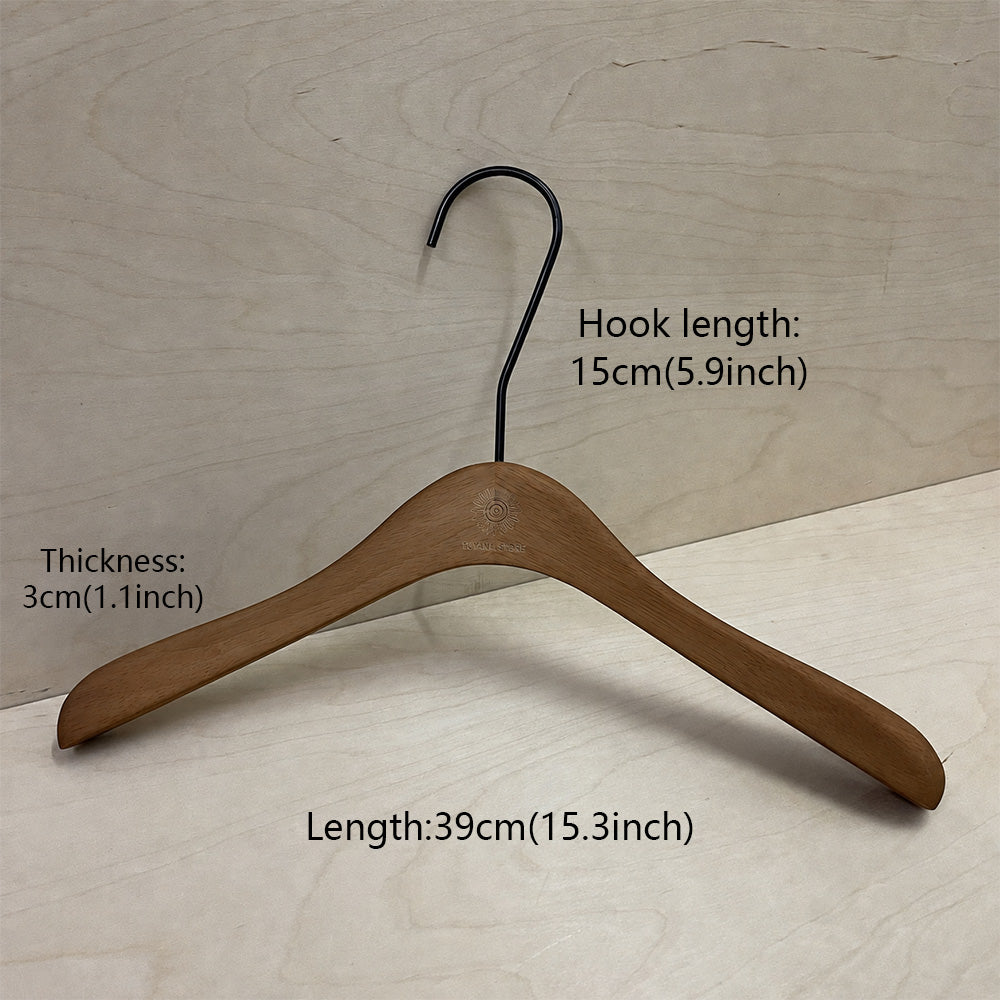 Women’s Walnut Color Solid Wood Hangers & Pants Hangers | Custom Logo Wholesale