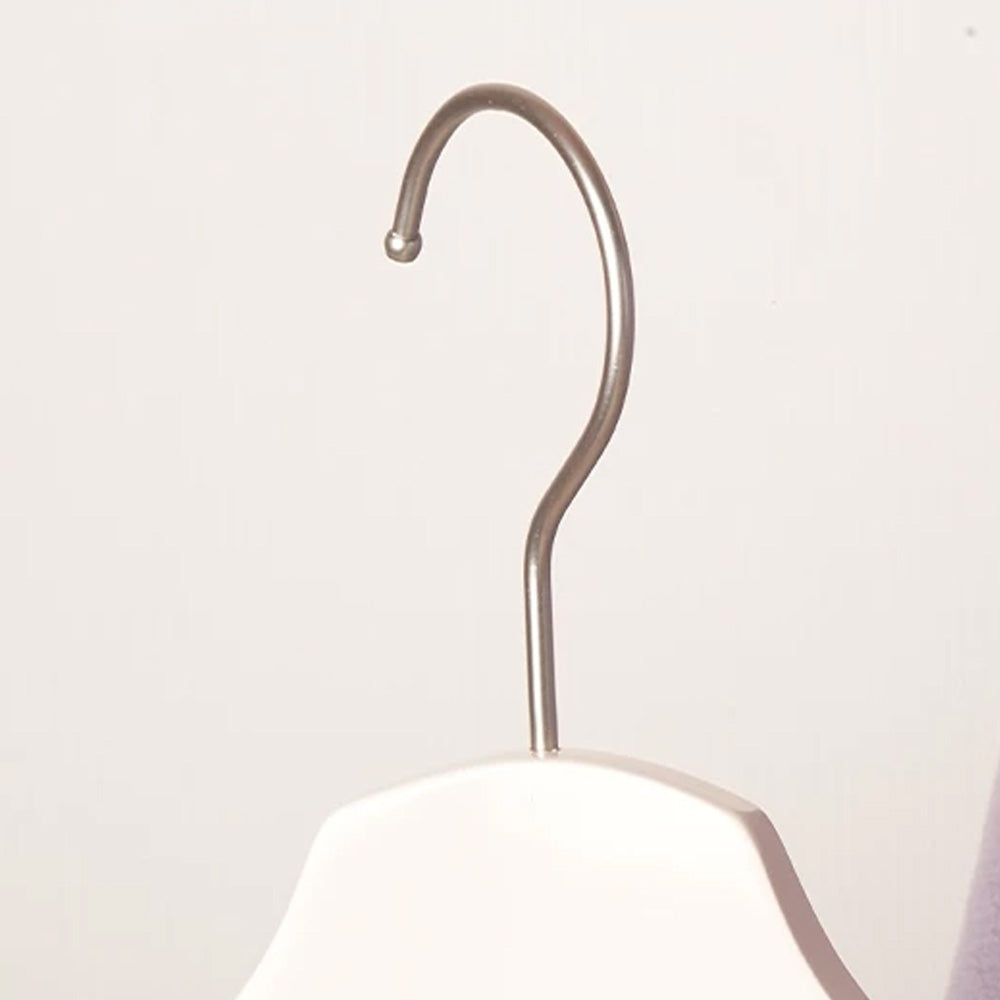 White Wooden Wide Shoulder Hangers with Pants Bar – Matte & Glossy, 46 cm