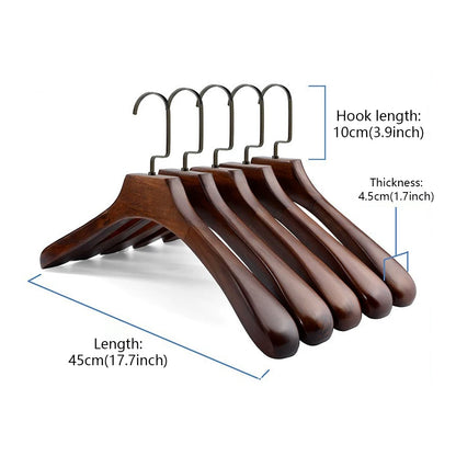 Wide Shoulder Wooden Hangers for Suits & Coats – Vintage Solid Wood