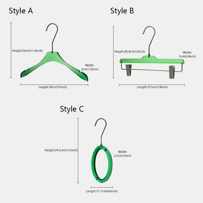Custom Green Acrylic Hangers with Logo | Wholesale Clothing Hangers