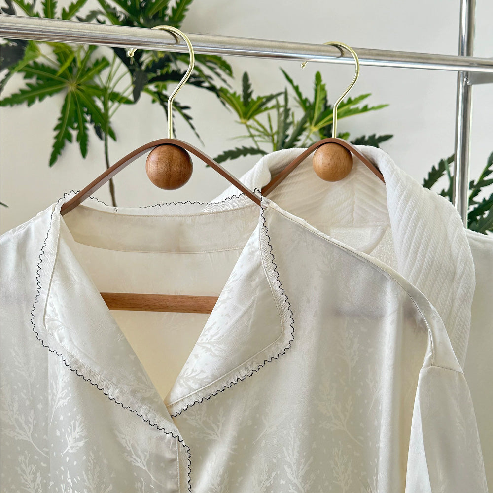 Luxury Beech Wood & Microfiber Leather Clothes Hanger with Gold Hook