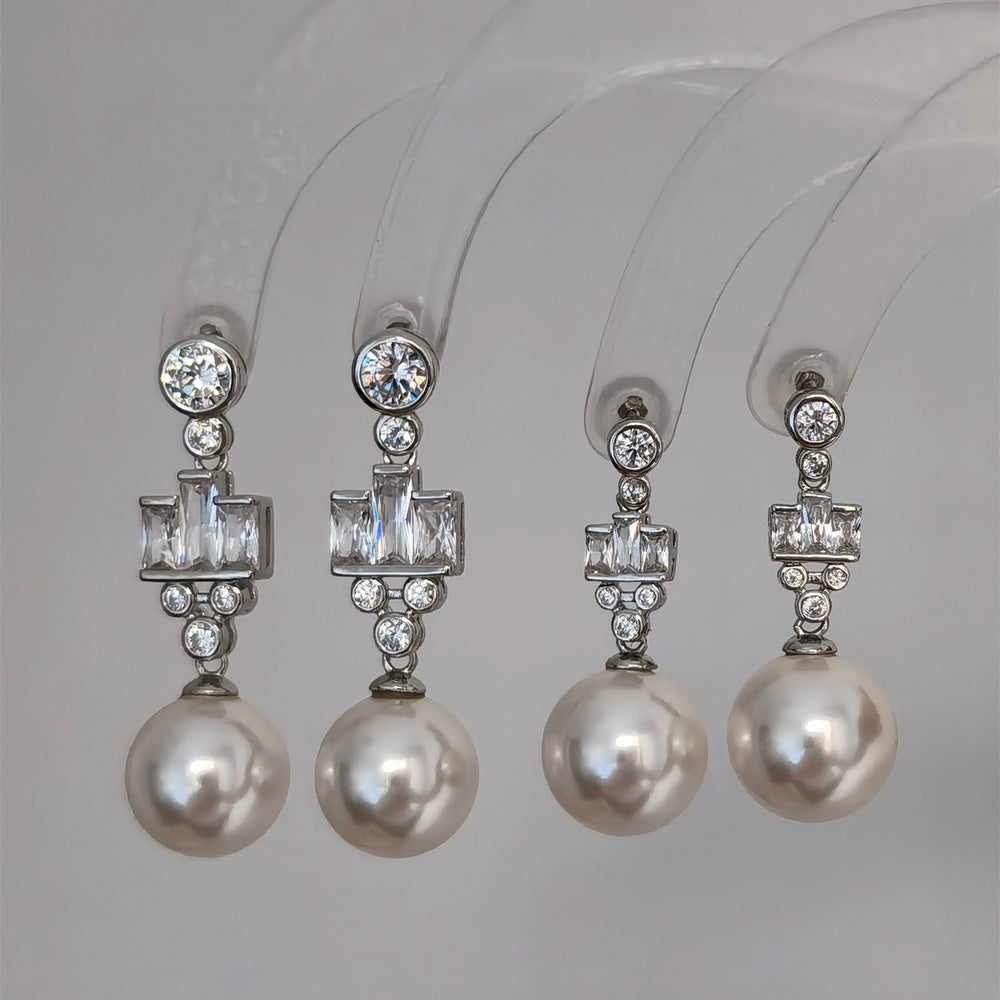 Elegant Faux Pearl Dangle Earrings