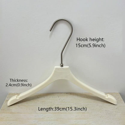 Wholesale Ivory ABS Resin Clothes Hangers with Custom Logo & Adjustable Clips