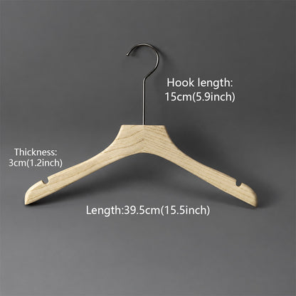 Custom Ash Wood Women’s Clothes & Pants Hangers with Clips Wholesale