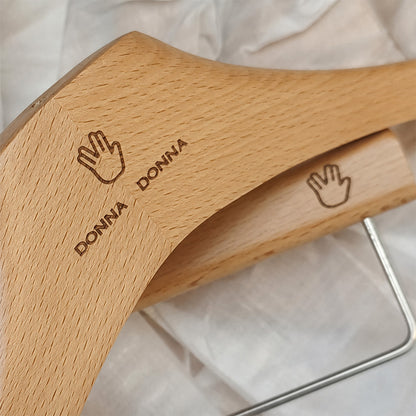 Custom Beech Wood Suit Hangers & Pants Hangers with Clips Wholesale