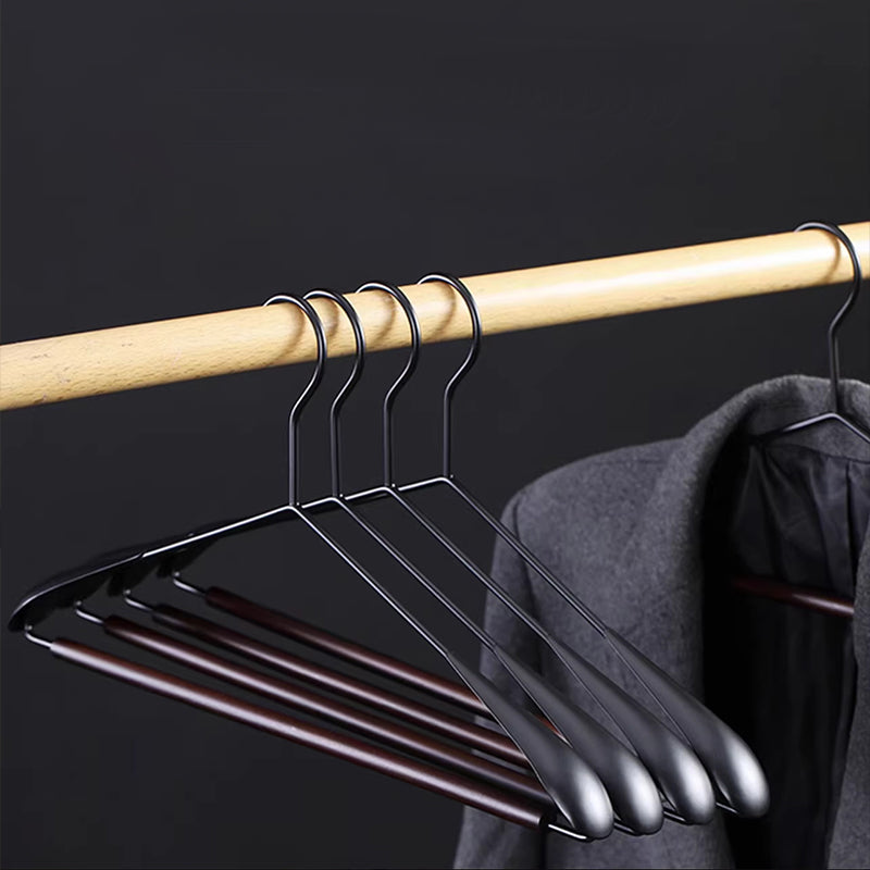 Solid Beech Wood Hangers Iron Hook - Luxury Wide Shoulder Hangers Hotel & Retail
