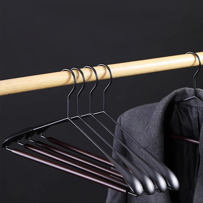 Solid Beech Wood Hangers Iron Hook - Luxury Wide Shoulder Hangers Hotel & Retail