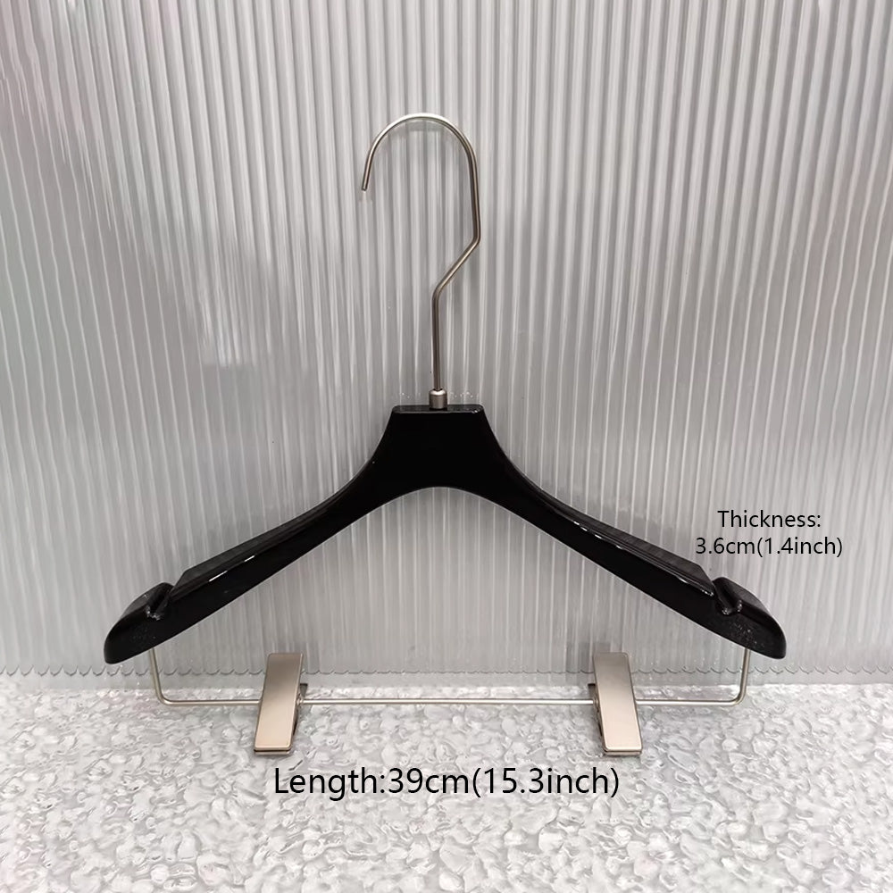 Black Acrylic Hangers with Clips – Premium Closet & Boutique Display Organizer