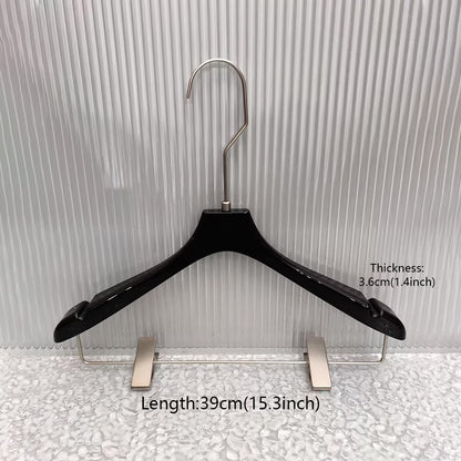 Black Acrylic Hangers with Clips – Premium Closet & Boutique Display Organizer