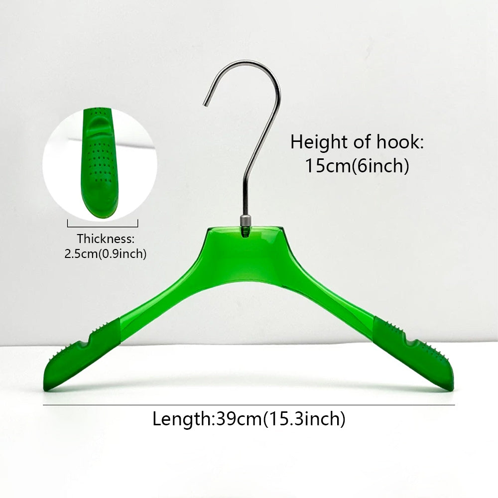 Transparent Acrylic Clothes & Pants Hangers for Boutiques – 50 Pack