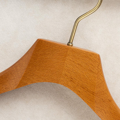 Wide Shoulder Beech Wood Suit Hangers with Trouser Bar & 360° Swivel Hook