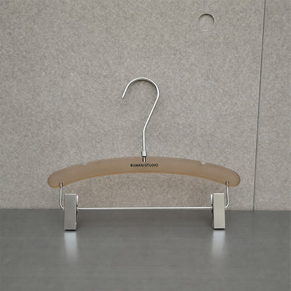 Custom Frosted Brown Acrylic Hangers with Logo for Boutiques & Retail Stores