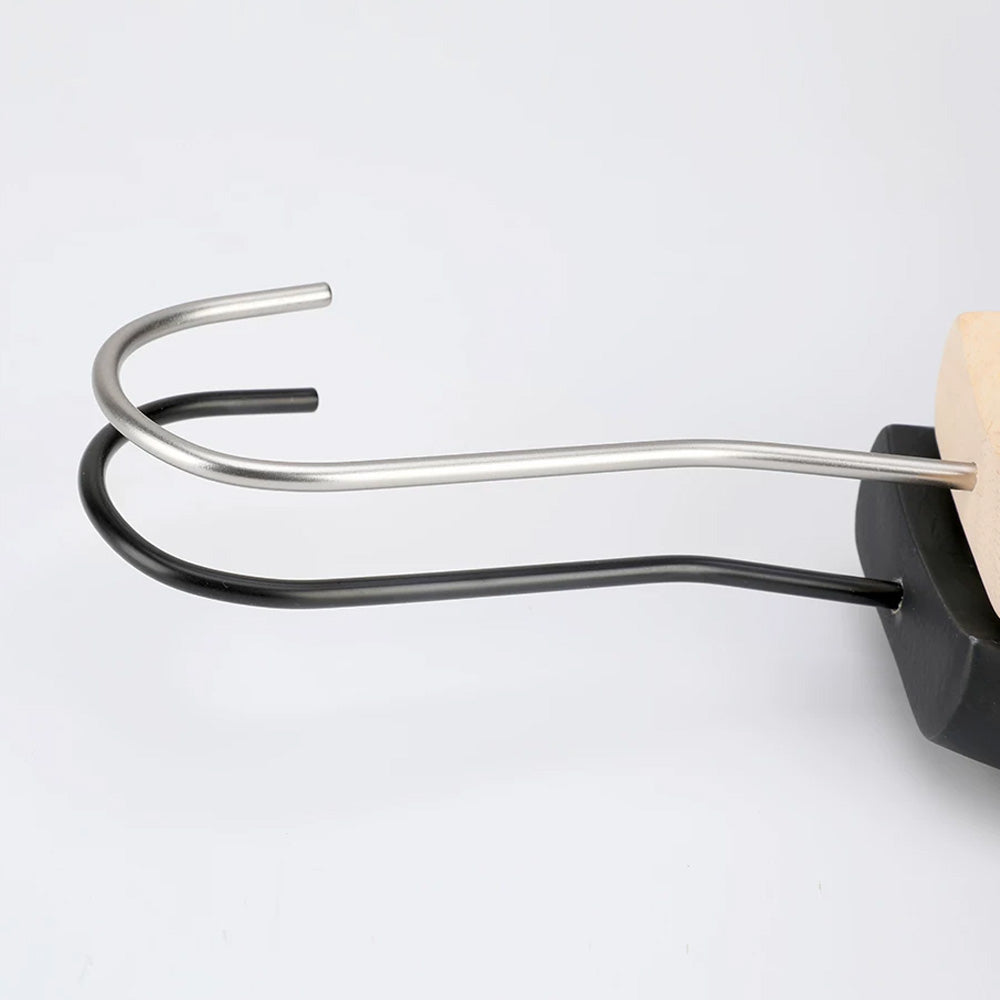 Men's Solid Wood Clothes Hangers | Suit Blazer Trouser Hanger | Walnut Black Natural