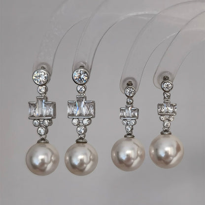 Elegant Faux Pearl Dangle Earrings