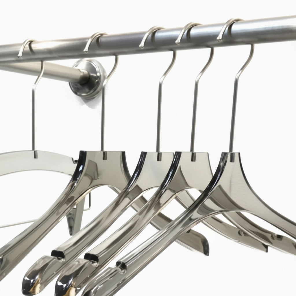 Grey Acrylic Hangers for Suits & Jackets - Premium Unisex Clothes Hangers (50 Pack)