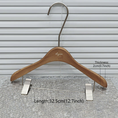 Walnut Oak Children's Hangers Set - Boutique Quality with Logo Customization