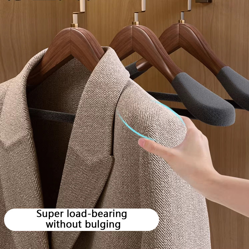 Luxury Wood Hangers for Boutique & Hotel - Non-Slip Velvet Flocked Suit Hangers