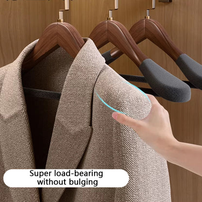 Luxury Wood Hangers for Boutique & Hotel - Non-Slip Velvet Flocked Suit Hangers