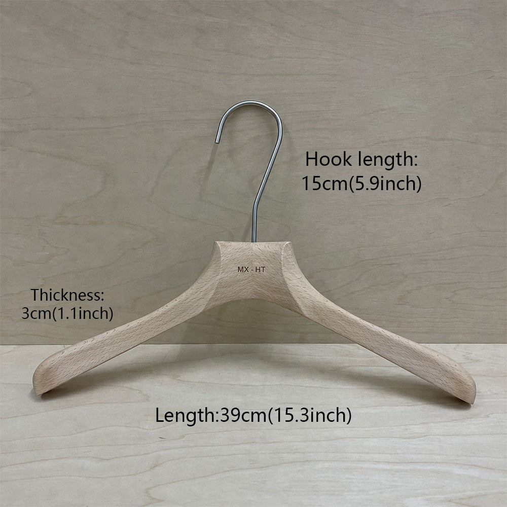 Natural Beech Wood Suit Hangers & Adjustable Clip Pants Hangers | Custom Logo