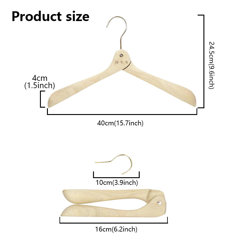 Natural Camphor Wood Hangers– Foldable, Anti-Insect, Wide Shoulder, Eco-Friendly Wardrobe