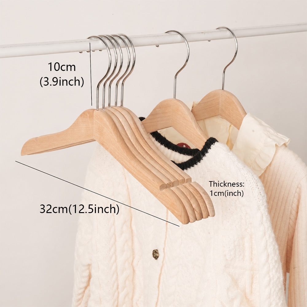 Natural Beech Wood Kids Hangers – Non-Slip Children’s Clothes Hangers