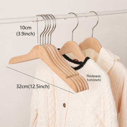 Natural Beech Wood Kids Hangers – Non-Slip Children’s Clothes Hangers