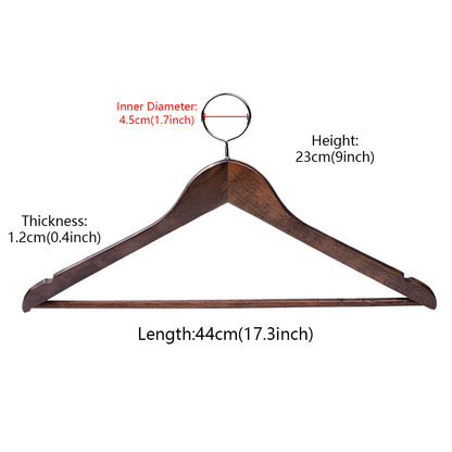 Solid Beech Wood Anti-Theft Hotel Hangers with Closed Ring Hook Wholesale