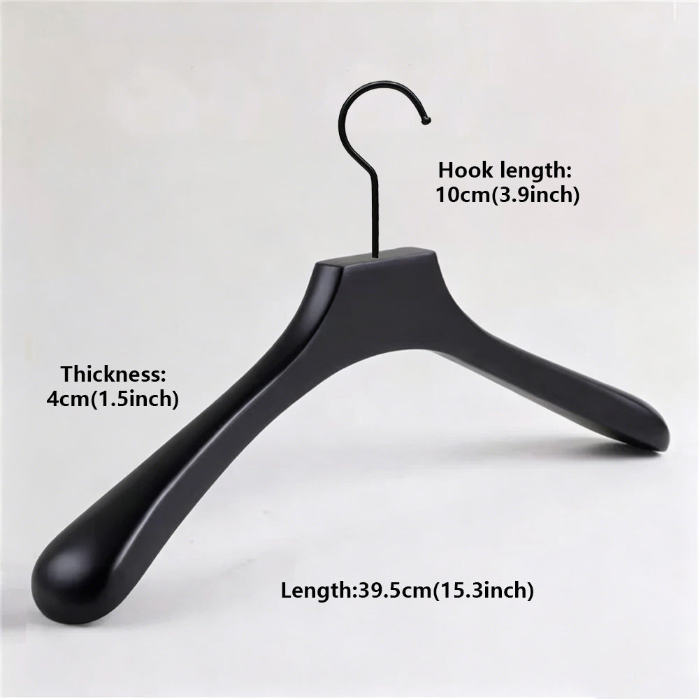 Black Wood Hangers | Non-Slip Solid Wooden Coat & Pants Garment Hanger Set