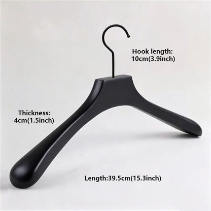 Black Wood Hangers | Non-Slip Solid Wooden Coat & Pants Garment Hanger Set