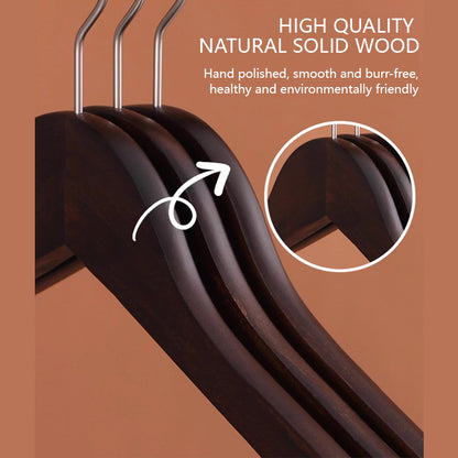 Premium Flocked Wooden Hangers - Non-Slip for Boutique & Home Closet Storage