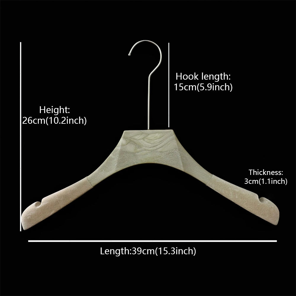 Custom Non-Slip Flocked Resin Hangers with Clips for Boutique Display