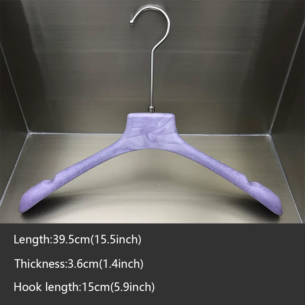Purple Wood Grain Resin Hangers with Pants Clips for Boutiques