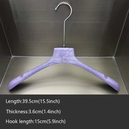 Purple Wood Grain Resin Hangers with Pants Clips for Boutiques
