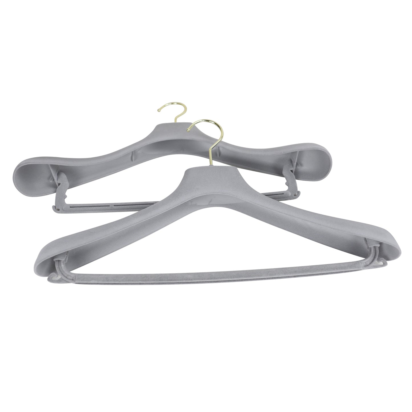 Premium Grey Velvet Suit Hangers with Pants Clips | Non-Slip Coat & Bridal Rack