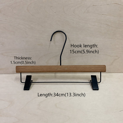 Women’s Walnut Color Solid Wood Hangers & Pants Hangers | Custom Logo Wholesale