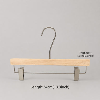 Natural Oak Wooden Suit & Pants Hangers with Clips | Custom Logo