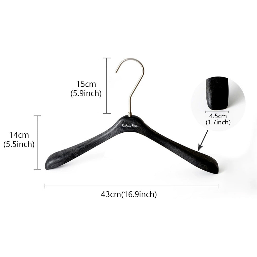 Luxury Matte Black Resin Suit Hanger & Pants Hanger for Men's Wardrobe