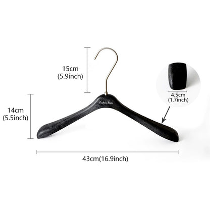 Luxury Matte Black Resin Suit Hanger & Pants Hanger for Men's Wardrobe