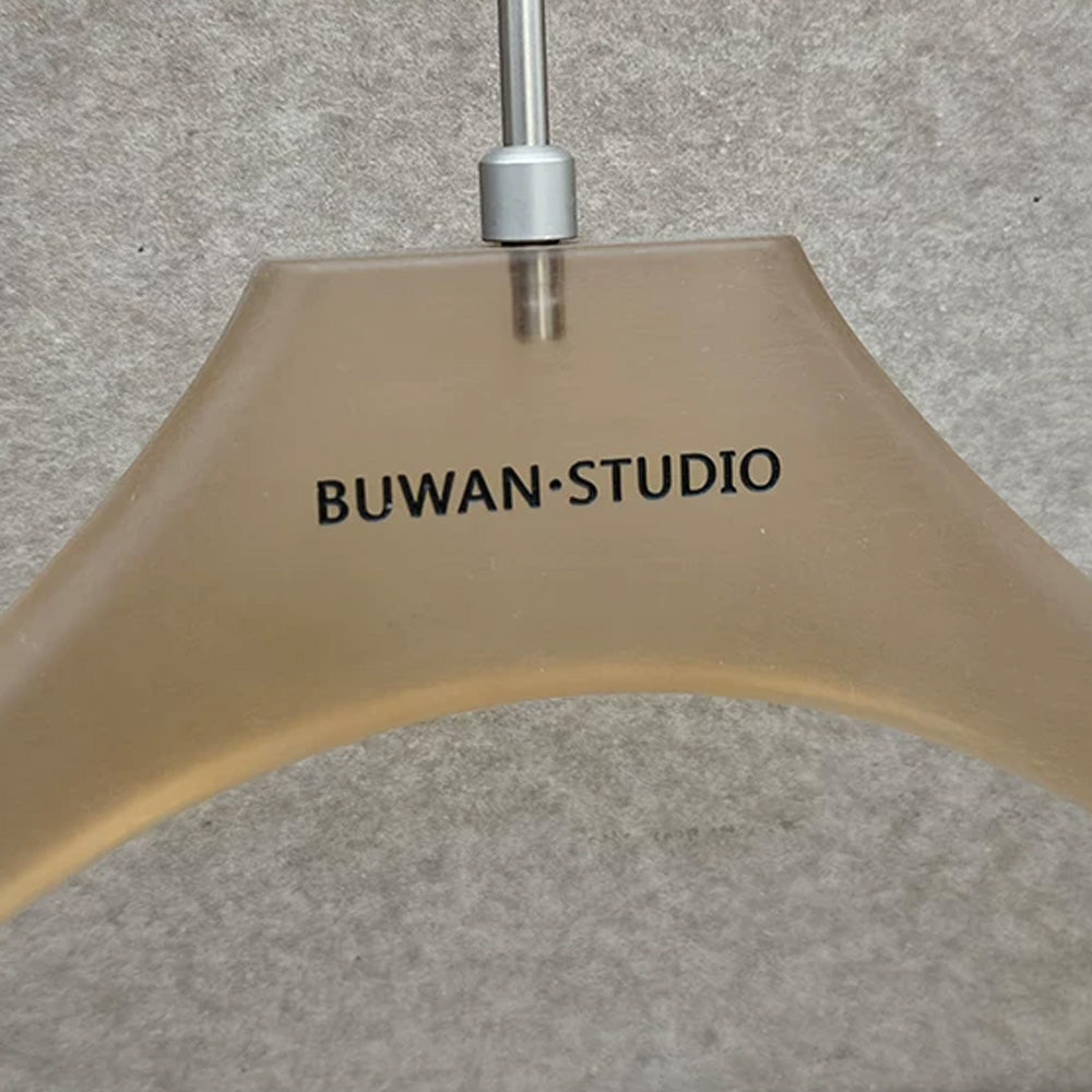 Custom Frosted Brown Acrylic Hangers with Logo for Boutiques & Retail Stores