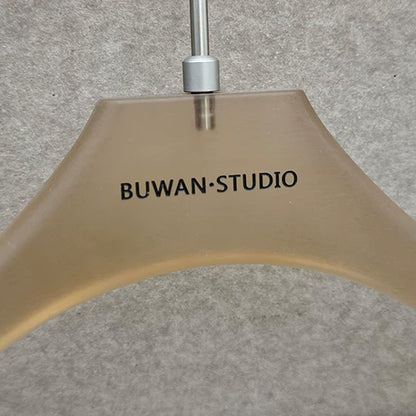 Custom Frosted Brown Acrylic Hangers with Logo for Boutiques & Retail Stores