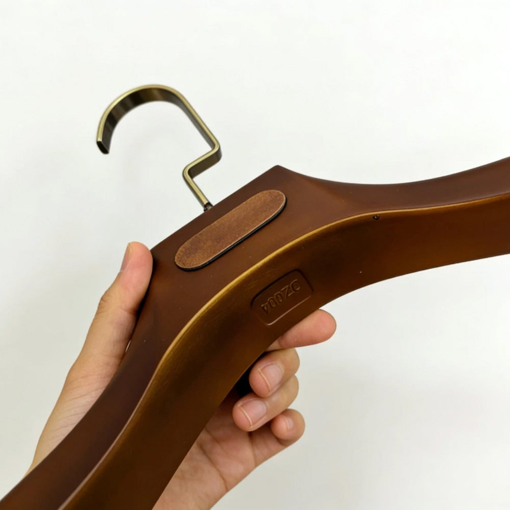 Wholesale Wide Shoulder Plastic Suit Hangers with Trouser Bar | Custom Logo